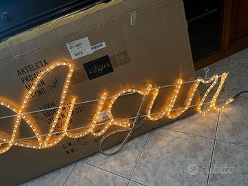 Insegna led natale auguri Arteleta piccolo difetto