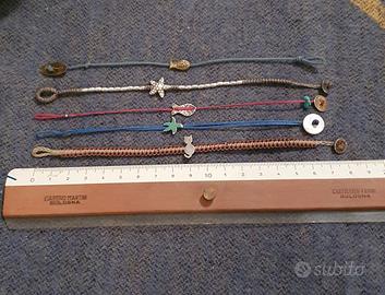 Braccialetti artigianali in corda e argento