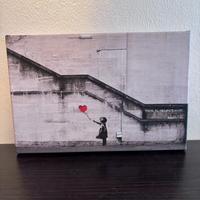 Stampa su tela Bimba con palloncino di Banksy