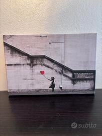 Stampa su tela Bimba con palloncino di Banksy