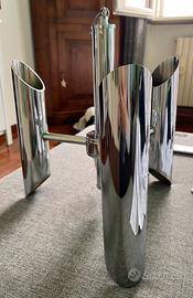 Lampadario a sospensione acciaio vintage anni 70