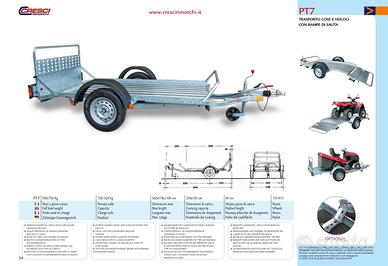 Rimorchio a Pianale Cresci Rimorchi PT7 750/950Kg