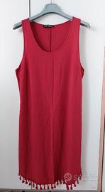 Abito tunica Martissima rosso con nappine xl