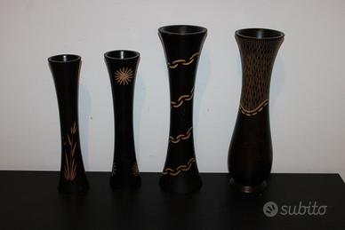 Set di 4 Vasi in Legno Mango - India 1980