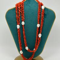 Collana Corallo Rosso e perle barocche