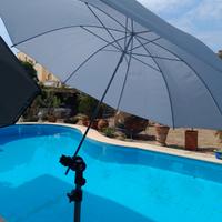  stativi Manfrotto e ombrelli Lastolite