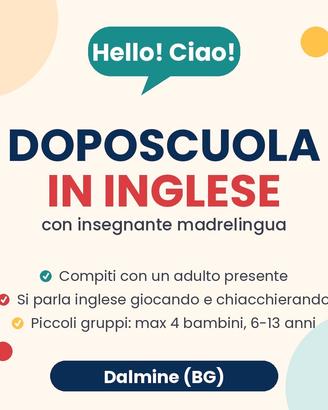 Doposcuola in inglese con madrelingua - Dalmine
