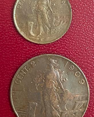 1 e 2 centesimi di Vittorio Emanuele III