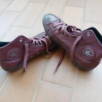Converse All Star pelle bordeaux