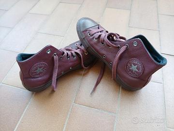 Converse All Star pelle bordeaux