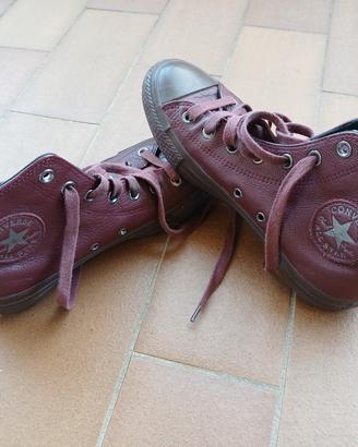 Converse All Star pelle bordeaux