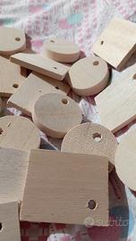 basi per portachiavi in legno grezzo