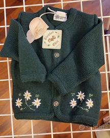 Cardigan verde Tirolese Marca Cortina 18 mesi