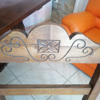 Set di 6 sedie + tavolo lungo in castagno antico