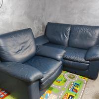 Coppia Divani in Ecopelle Blu