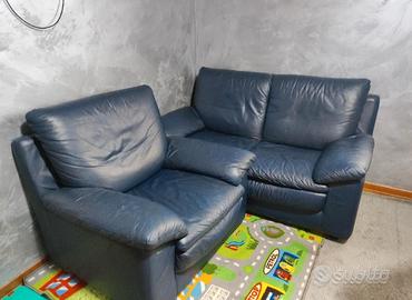 Coppia Divani in Ecopelle Blu
