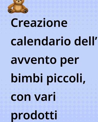 Calendario dell’avvento bimbi piccoli