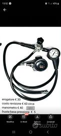 Erogatore e manometro + frusta subacquea 
