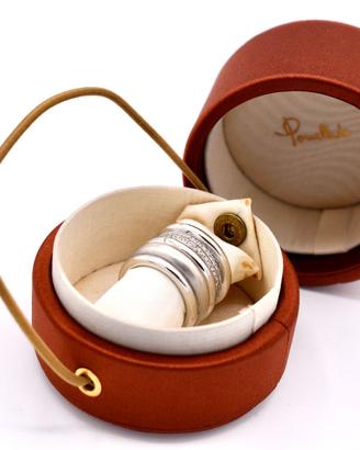 pomellato anello tubolare oro bianco diamanti