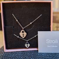 stroili oro set collana e bracciale in acciaio