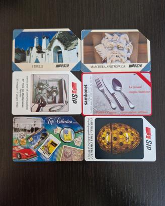 6 schede telefoniche omaggio
