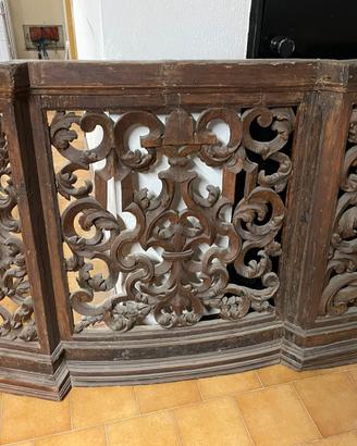 Parapetto balaustra legno antico decorazione