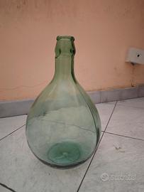 Damigiana vintage in vetro verde - "Dame Jeanne" p