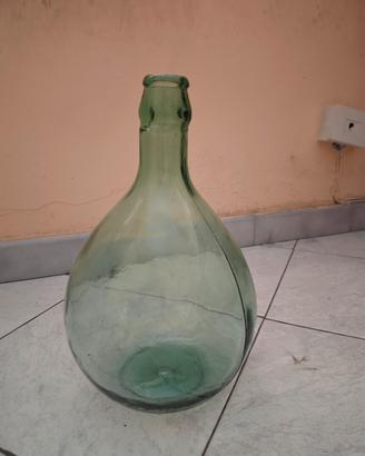 Damigiana vintage in vetro verde - "Dame Jeanne" p