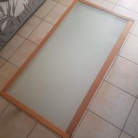 Tavolino in vetro colore ciliegio