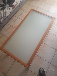 Tavolino in vetro colore ciliegio