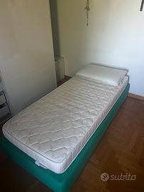 Letto Singolo Flou + testiera + materasso standard