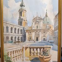 Gino FRATTINI (1891-1965) Dipinto Acquerello LORET