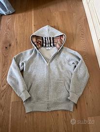 Felpa zip grigia Burberry