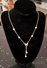 Collana di perle e ciondolo Farfalla 