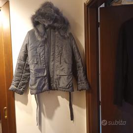 Giacca piumino donna XL con bordi in vera volpe