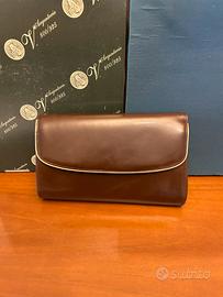 Pochette pelle marrone vintage