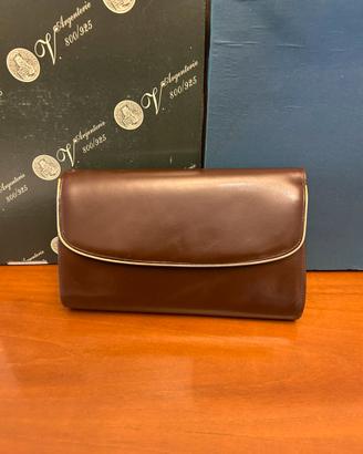 Pochette pelle marrone vintage