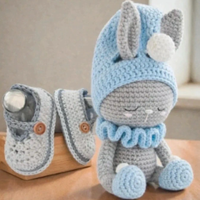 Coniglietto + scarpine neonato Amigurumi