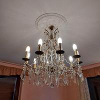 Lampadario classico vintage 8 luci con cristalli