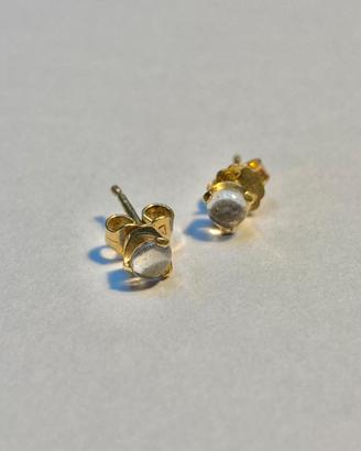 Orecchini oro giallo 18K e pietra trasparente y2k