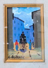 Dipinto olio su tela di A. Stengher (1920-2000)
