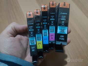 5 cartucce ORIGINALI CANON PGI-550 / CLI-551