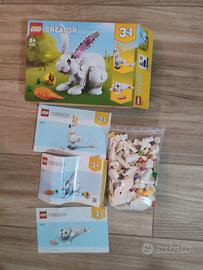 Lego creator 3 in 1 coniglio bianco 31133 aperto