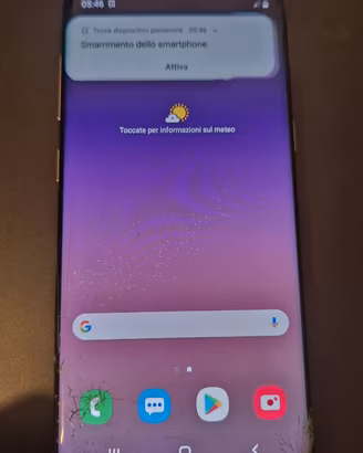 Samsung Galaxy S8 Blu vetro display rotto 