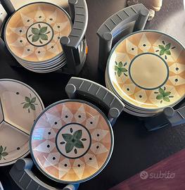 CALECA SERVIZIO PIATTI DA 25 PEZZI DECORATI A MANO