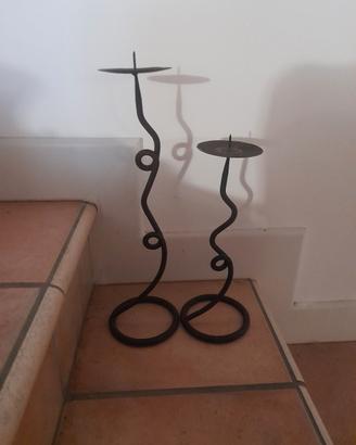 Candelabri ferro  Vintage lavorati a mano 