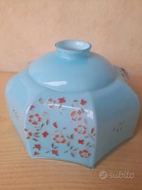 Paralume vetro opalino azzurro anni 50