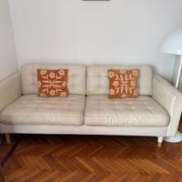 divano ikea LANDSKRONA pelle bianco, 3 posti