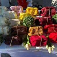 Clutch bag fatte a mano
