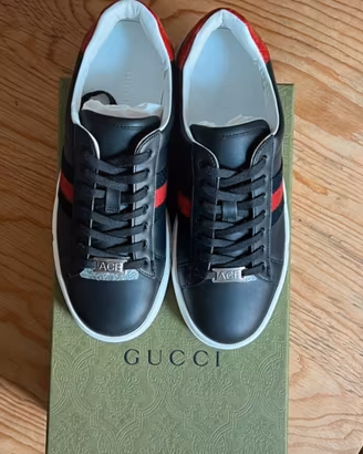 Sneakers in pelle nera Gucci Ace